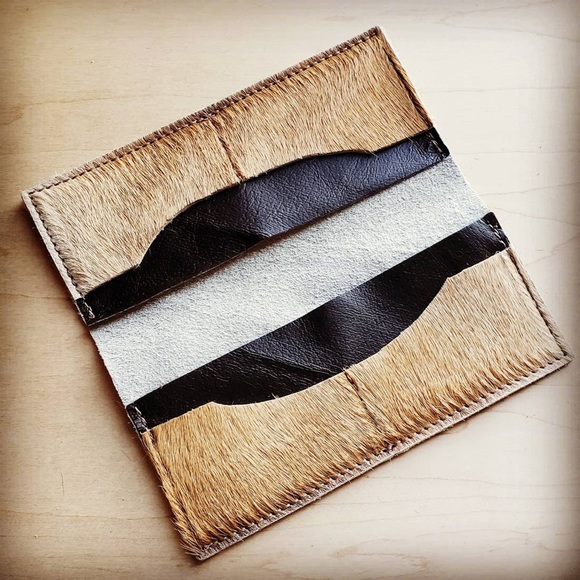 Hair-on-hide Leather Wallet-Light Brindle - Picture 2 of 2